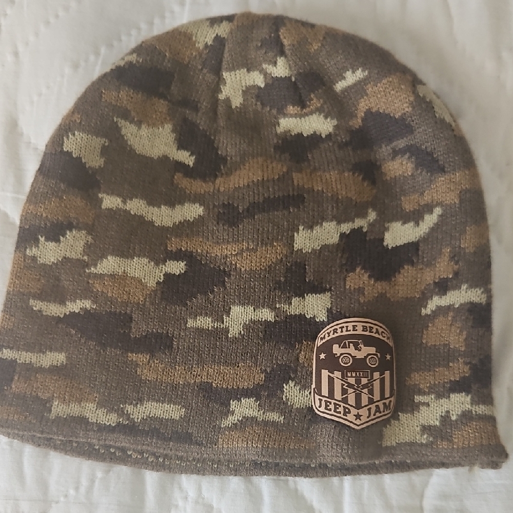 MyrtLE Beach Jeep Jam Port and Company Camo Beanie Hat